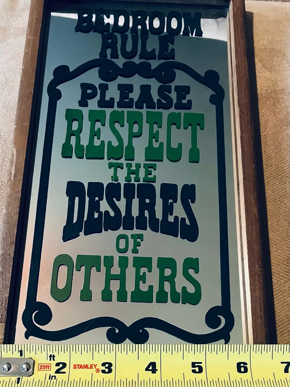 Vintage 1960 s Bedroom Rule Wall Sign